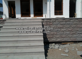 Andezit Duvar kaplaması ve Andezit Basamak Çalışması.